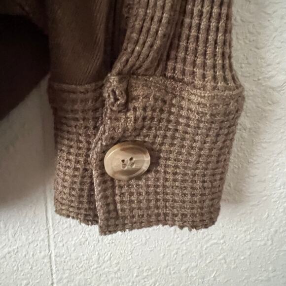 Dylan Shacket Womens Small Waffle Knit Button Front Boho Minimalist Streetwear - Picture 9 of 13